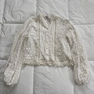 White Eyelet Zara Top Size XS